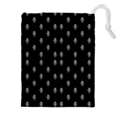 Black And White Sketchy Man Portrait Pattern Drawstring Pouch (4xl) by dflcprintsclothing