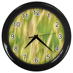 Golden Grass Abstract Wall Clock (black) by DimitriosArt