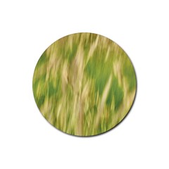 Golden Grass Abstract Rubber Coaster (round) by DimitriosArt