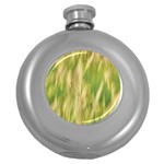 Golden Grass Abstract Round Hip Flask (5 oz) Front