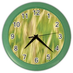 Golden Grass Abstract Color Wall Clock by DimitriosArt