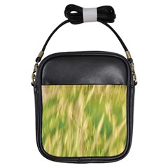 Golden Grass Abstract Girls Sling Bag by DimitriosArt