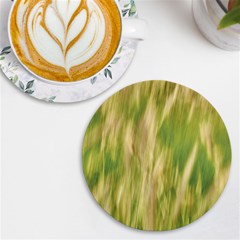 Golden Grass Abstract Uv Print Round Tile Coaster