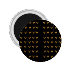 Golden Hearts On Black Freedom 2.25  Magnets