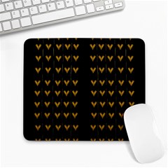 Golden Hearts On Black Freedom Large Mousepads