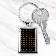 Golden Hearts On Black Freedom Key Chain (Rectangle)