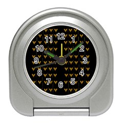 Golden Hearts On Black Freedom Travel Alarm Clock