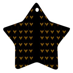 Golden Hearts On Black Freedom Star Ornament (Two Sides)