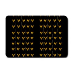 Golden Hearts On Black Freedom Small Doormat 