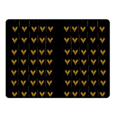 Golden Hearts On Black Freedom Fleece Blanket (Small)