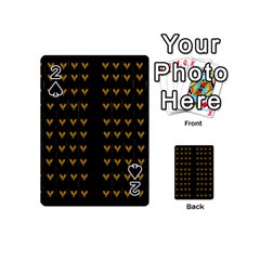 Golden Hearts On Black Freedom Playing Cards 54 Designs (Mini)