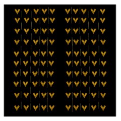 Golden Hearts On Black Freedom Large Satin Scarf (square) by pepitasart