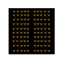 Golden Hearts On Black Freedom Small Satin Scarf (Square)