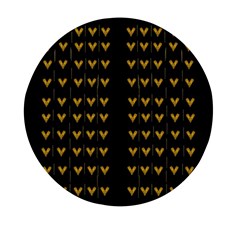 Golden Hearts On Black Freedom Mini Round Pill Box (Pack of 3)