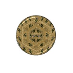 Wood Art With Beautiful Flowers And Leaves Mandala Hat Clip Ball Marker (10 pack)