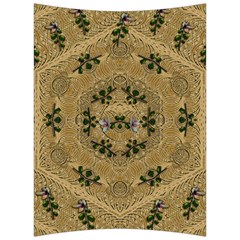 Wood Art With Beautiful Flowers And Leaves Mandala Back Support Cushion