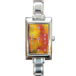 Flower Abstract Rectangle Italian Charm Watch Front