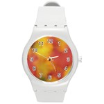 Flower Abstract Round Plastic Sport Watch (M) Front