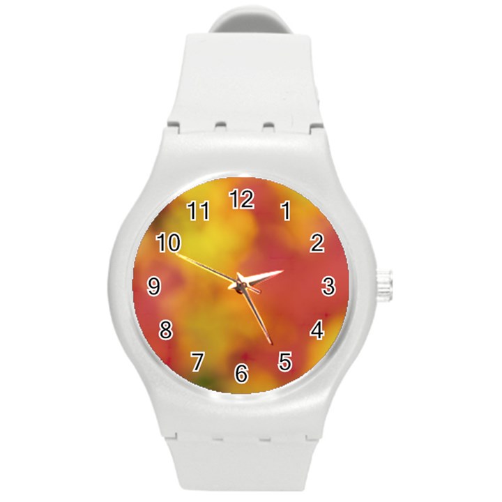 Flower Abstract Round Plastic Sport Watch (M)