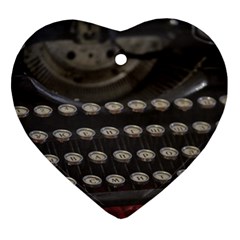 Keyboard From The Past Heart Ornament (two Sides) by DimitriosArt