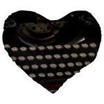 Keyboard From The Past Large 19  Premium Flano Heart Shape Cushions Front