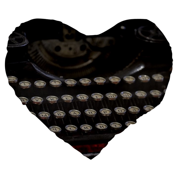 Keyboard From The Past Large 19  Premium Flano Heart Shape Cushions