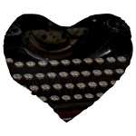 Keyboard From The Past Large 19  Premium Flano Heart Shape Cushions Back