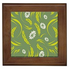 Folk Flowers Print Floral Pattern Ethnic Art Framed Tile by Eskimos