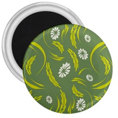 Folk Flowers Print Floral Pattern Ethnic Art 3  Magnets by Eskimos