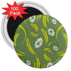 Folk Flowers Print Floral Pattern Ethnic Art 3  Magnets (100 Pack) by Eskimos