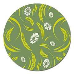 Folk Flowers Print Floral Pattern Ethnic Art Magnet 5  (round) by Eskimos