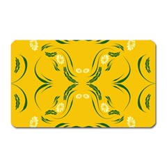 Floral Folk Damask Pattern Fantasy Flowers Floral Geometric Fantasy Magnet (rectangular) by Eskimos