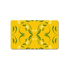 Floral Folk Damask Pattern Fantasy Flowers Floral Geometric Fantasy Magnet (name Card) by Eskimos