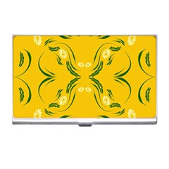 Floral Folk Damask Pattern Fantasy Flowers Floral Geometric Fantasy Business Card Holder by Eskimos