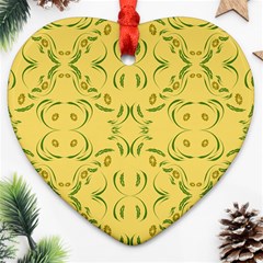 Floral Folk Damask Pattern Fantasy Flowers Floral Geometric Fantasy Ornament (heart) by Eskimos