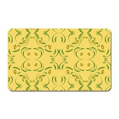 Floral Folk Damask Pattern Fantasy Flowers Floral Geometric Fantasy Magnet (rectangular) by Eskimos