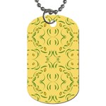 Floral folk damask pattern Fantasy flowers Floral geometric fantasy Dog Tag (Two Sides) Front