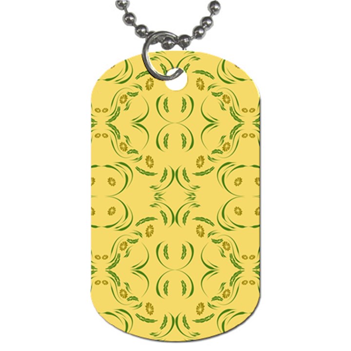 Floral folk damask pattern Fantasy flowers Floral geometric fantasy Dog Tag (Two Sides)