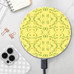 Floral Folk Damask Pattern Fantasy Flowers Floral Geometric Fantasy Wireless Charger by Eskimos