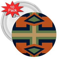 Abstract Pattern Geometric Backgrounds   3  Buttons (10 Pack)  by Eskimos