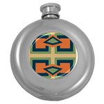 Abstract pattern geometric backgrounds   Round Hip Flask (5 oz) Front