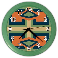 Abstract Pattern Geometric Backgrounds   Color Wall Clock by Eskimos