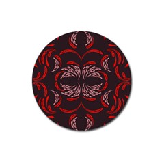 Floral Folk Damask Pattern Fantasy Flowers Floral Geometric Fantasy Magnet 3  (round) by Eskimos