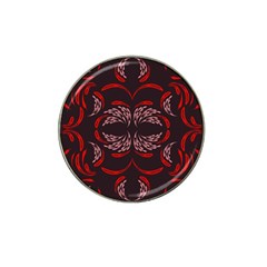 Floral Folk Damask Pattern Fantasy Flowers Floral Geometric Fantasy Hat Clip Ball Marker (4 Pack) by Eskimos