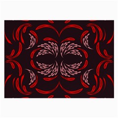 Floral Folk Damask Pattern Fantasy Flowers Floral Geometric Fantasy Large Glasses Cloth by Eskimos