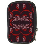 Floral folk damask pattern Fantasy flowers Floral geometric fantasy Compact Camera Leather Case Front