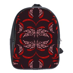 Floral Folk Damask Pattern Fantasy Flowers Floral Geometric Fantasy School Bag (large) by Eskimos