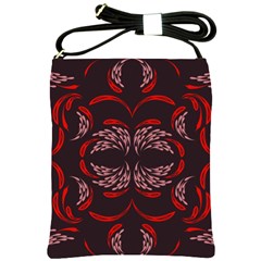 Floral Folk Damask Pattern Fantasy Flowers Floral Geometric Fantasy Shoulder Sling Bag by Eskimos