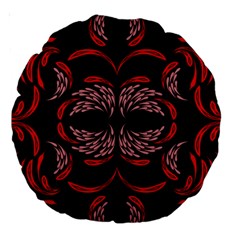 Floral Folk Damask Pattern Fantasy Flowers Floral Geometric Fantasy Large 18  Premium Round Cushions