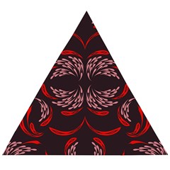 Floral Folk Damask Pattern Fantasy Flowers Floral Geometric Fantasy Wooden Puzzle Triangle by Eskimos